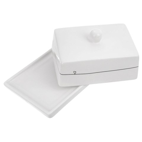 MASELNICZKA CERAMICZNA BIAŁA MASELNICA POJEMNIK NA MASŁO SERCE ORION 128901