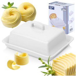 MASELNICZKA CERAMICZNA MASELNICA POJEMNIK NA MASŁO BIAŁA VILDE 139680