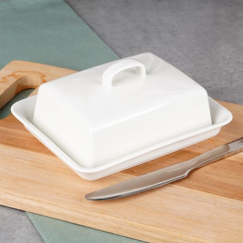 MASELNICZKA CERAMICZNA MASELNICA POJEMNIK NA MASŁO BIAŁA VILDE 139680