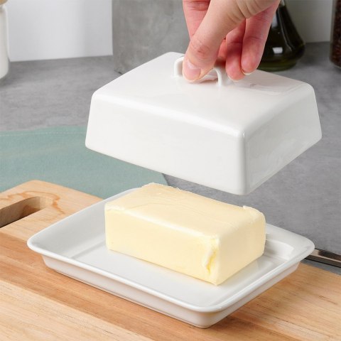 MASELNICZKA CERAMICZNA MASELNICA POJEMNIK NA MASŁO BIAŁA VILDE 139680