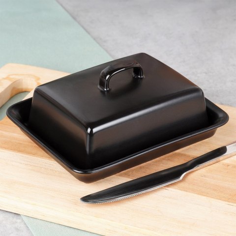 MASELNICZKA CERAMICZNA MASELNICA POJEMNIK NA MASŁO CZARNA VILDE 139679