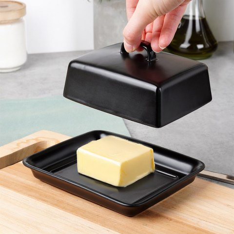 MASELNICZKA CERAMICZNA MASELNICA POJEMNIK NA MASŁO CZARNA VILDE 139679