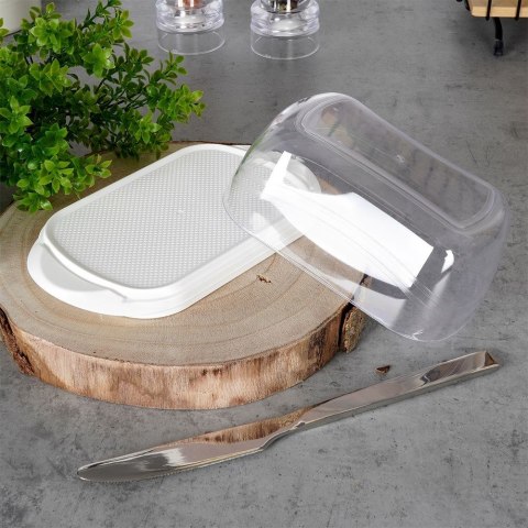 MASELNICZKA PLASTIKOWA PRZEZROCZYSTA MASELNICA POJEMNIK NA MASŁO EXCELLENT HOUSEWARE 139306