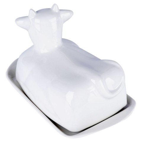 MASELNICZKA PORCELANOWA MASELNICA BIAŁA KROWA POJEMNIK NA MASŁO VILDE 139338