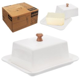 MASELNICZKA PORCELANOWA MASELNICA BIAŁA POJEMNIK NA MASŁO WHITELINE ORION 127143
