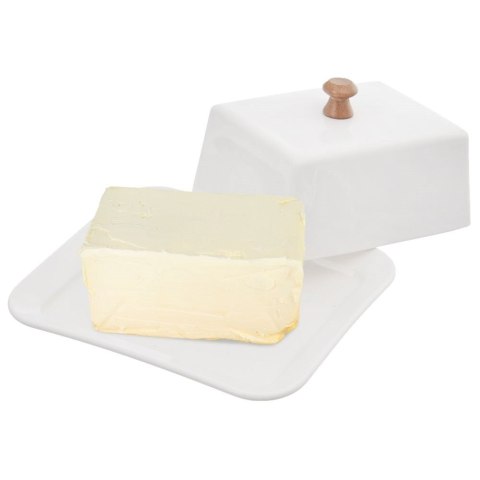MASELNICZKA PORCELANOWA MASELNICA BIAŁA POJEMNIK NA MASŁO WHITELINE ORION 127143