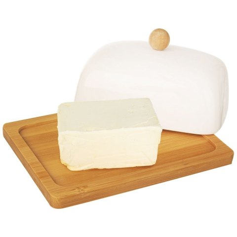 MASELNICZKA PORCELANOWA MASELNICA BIAŁA POJEMNIK NA MASŁO WHITELINE ORION 127144