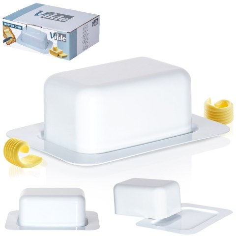 MASELNICZKA STALOWA MASELNICA BIAŁA POJEMNIK NA MASŁO VILDE 259629