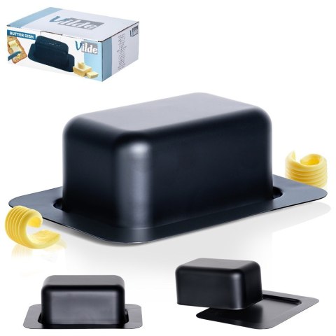 MASELNICZKA STALOWA MASELNICA CZARNA MATOWA POJEMNIK NA MASŁO VILDE 259628