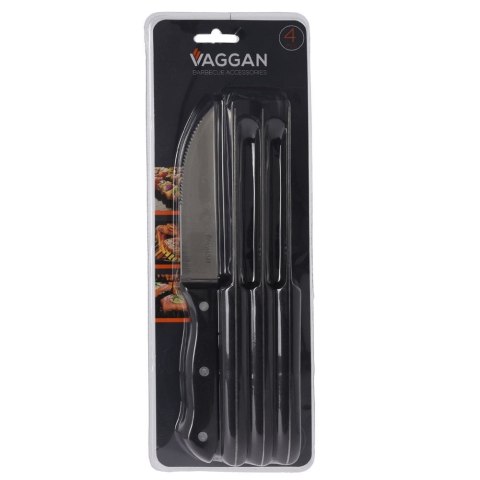 NOŻE DO STEKÓW BURGERÓW PIZZY MIĘS SZTUĆCE STALOWE 25CM 4 SZTUKI VAGGAN 139148