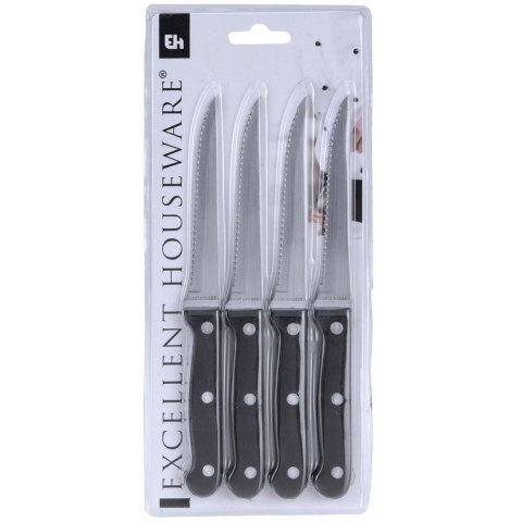 NOŻE DO STEKÓW BURGERÓW PIZZY MIĘS SZTUĆCE STALOWE 4 SZTUKI EXCELLENT HOUSEWARE 139076