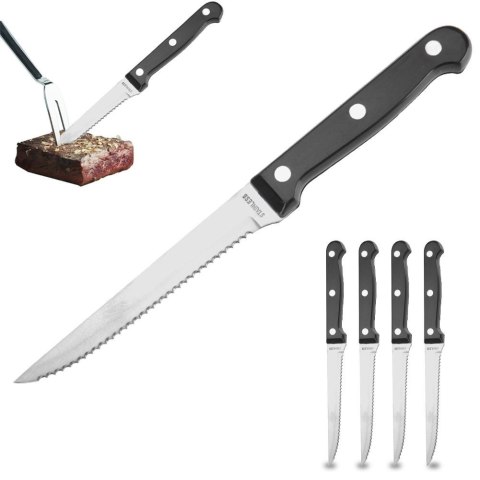 NOŻE DO STEKÓW BURGERÓW PIZZY MIĘS SZTUĆCE STALOWE 4 SZTUKI EXCELLENT HOUSEWARE 139076