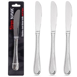 NOŻE STOŁOWE STALOWE KOMPLET NOŻY OBIADOWYCH SZTUĆCE 3-ELE NÓŻ SIREN NAVA 10-121-032