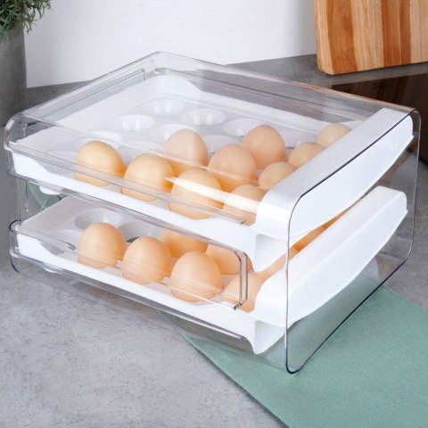POJEMNIK NA JAJKA DO LODÓWKI ORGANIZER NA 40 JAJEK 2-POZIOMOWY PIĘTROWY VILDE 229164