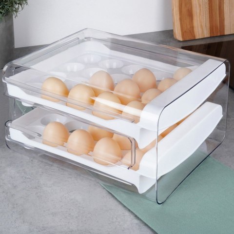 POJEMNIK NA JAJKA DO LODÓWKI ORGANIZER NA 40 JAJEK 2-POZIOMOWY PIĘTROWY VILDE 229164