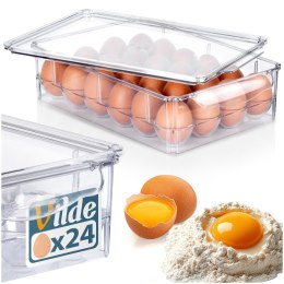 POJEMNIK NA JAJKA DO LODÓWKI Z POKRYWKĄ ORGANIZER NA 24 JAJKA VILDE 259634