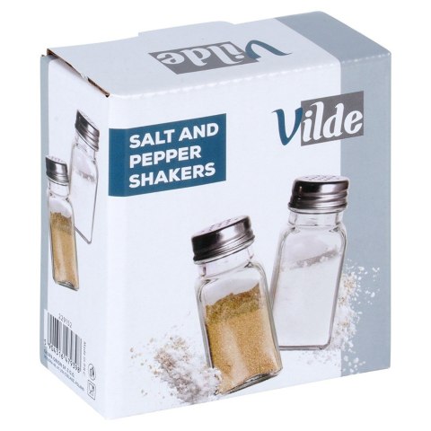 ZESTAW DO SOLI I PIEPRZU 2-ELE SOLNICZKA + PIEPRZNICZKA SZKLANA 80ML VILDE 229152