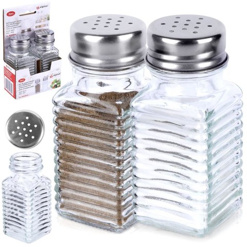 ZESTAW DO SOLI I PIEPRZU 2-ELE SOLNICZKA + PIEPRZNICZKA SZKLANA ALPINA 139376