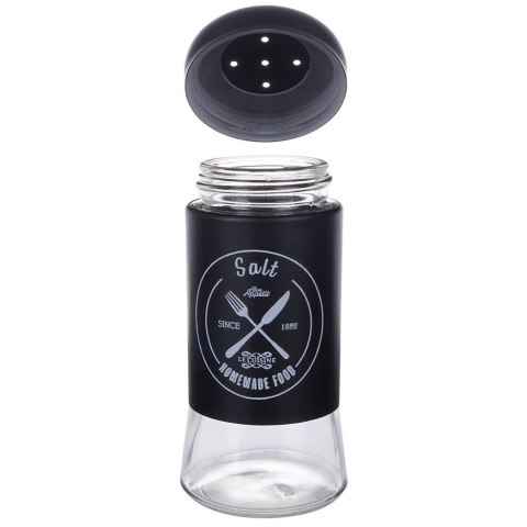 ZESTAW DO SOLI I PIEPRZU 2-ELE SOLNICZKA + PIEPRZNICZKA SZKLANA CZARNA VILDE 152334