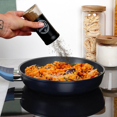 ZESTAW DO SOLI I PIEPRZU 2-ELE SOLNICZKA + PIEPRZNICZKA SZKLANA CZARNA VILDE 229129