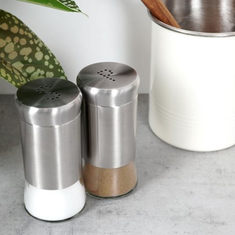 ZESTAW DO SOLI I PIEPRZU 2-ELE SOLNICZKA + PIEPRZNICZKA SZKLANA HIT 259212