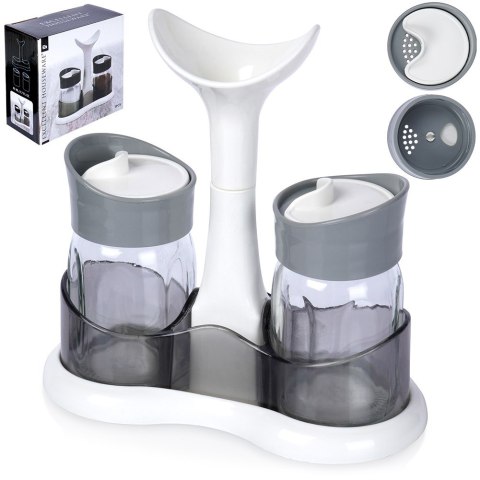 ZESTAW DO SOLI I PIEPRZU 3-ELE PRZYPRAWNIK SOLNICZKA + PIEPRZNICZKA ZE STOJAKIEM EH EXCELLENT HOUSEWARE 259393