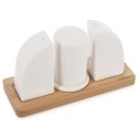 ZESTAW DO SOLI I PIEPRZU PORCELANOWY 4-ELE PRZYPRAWNIK SOLNICZKA + PIEPRZNICZKA WHITELINE ORION 152377