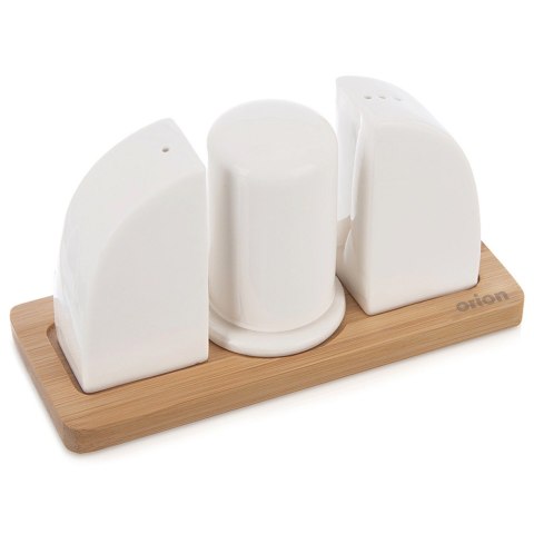 ZESTAW DO SOLI I PIEPRZU PORCELANOWY 4-ELE PRZYPRAWNIK SOLNICZKA + PIEPRZNICZKA WHITELINE ORION 152377