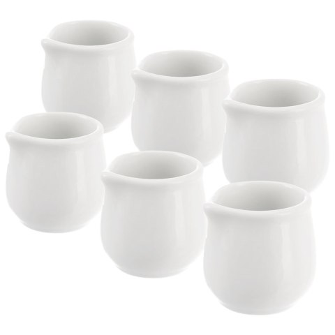 ZESTAW MLECZNIKÓW PORCELANOWYCH BIAŁY 6-ELE DZBANUSZEK NA MLEKO SOS MONA 40 ML ORION 155309