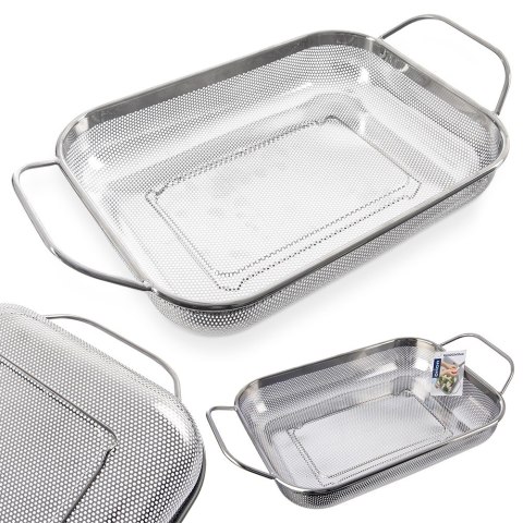 CEDZAK DURSZLAK KUCHENNY STALOWY NACZYNIE NA GRILLA ANETT 43X25X9CM ORION 124483