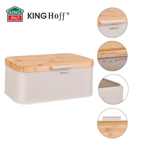 CHLEBAK Z DREWNIANĄ POKRYWĄ POJEMNIK NA PIECZYWO KINGHOFF KH-1928