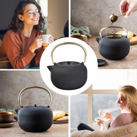 CZAJNICZEK ŻELIWNY ZAPARZACZ DO HERBATY KAWY 1.0L KINGHOFF KH-1931