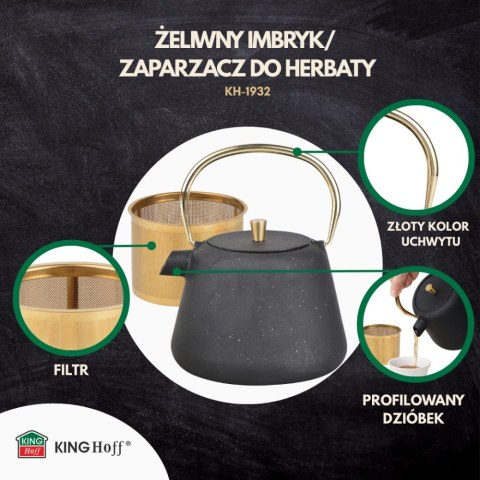 CZAJNICZEK ŻELIWNY ZAPARZACZ DO HERBATY KAWY 1.0L KINGHOFF KH-1932