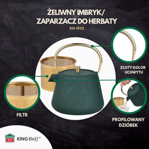 CZAJNICZEK ŻELIWNY ZAPARZACZ DO HERBATY KAWY 1.0L KINGHOFF KH-1933