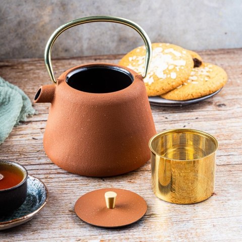 CZAJNICZEK ŻELIWNY ZAPARZACZ DO HERBATY KAWY 1.0L KINGHOFF KH-1934