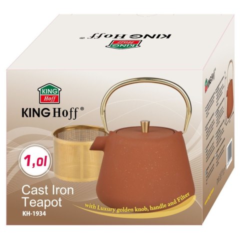 CZAJNICZEK ŻELIWNY ZAPARZACZ DO HERBATY KAWY 1.0L KINGHOFF KH-1934