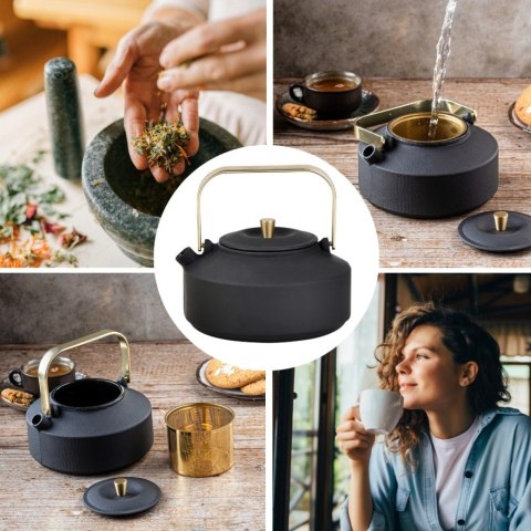 CZAJNICZEK ŻELIWNY ZAPARZACZ DO HERBATY KAWY 1.0L KINGHOFF KH-1935