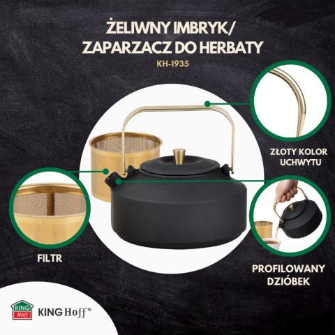 CZAJNICZEK ŻELIWNY ZAPARZACZ DO HERBATY KAWY 1.0L KINGHOFF KH-1935
