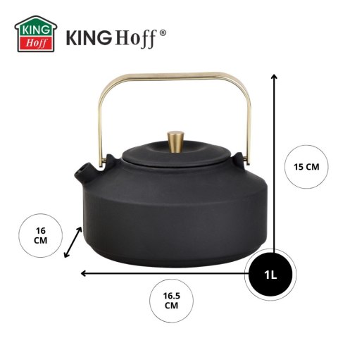 CZAJNICZEK ŻELIWNY ZAPARZACZ DO HERBATY KAWY 1.0L KINGHOFF KH-1935