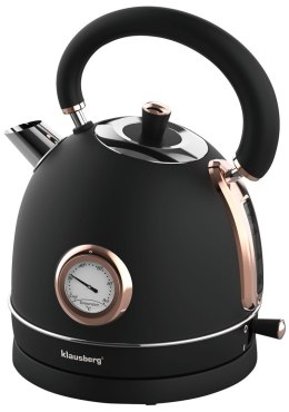 CZAJNIK ELEKTRYCZNY Z TERMOMETREM STAL NIERDZEWNA 1.8L 2200W KLAUSBERG KB-7905 CZARNY/ROSE GOLD