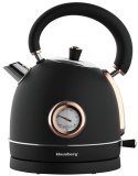 CZAJNIK ELEKTRYCZNY Z TERMOMETREM STAL NIERDZEWNA 1.8L 2200W KLAUSBERG KB-7905 CZARNY/ROSE GOLD