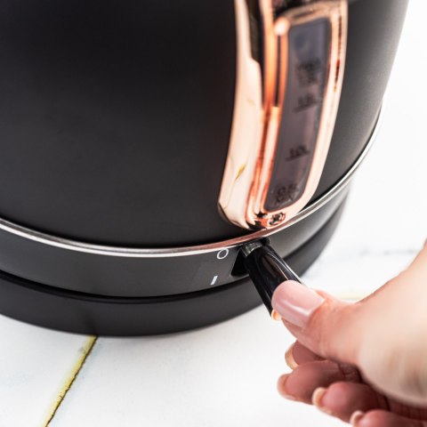CZAJNIK ELEKTRYCZNY Z TERMOMETREM STAL NIERDZEWNA 1.8L 2200W KLAUSBERG KB-7905 CZARNY/ROSE GOLD