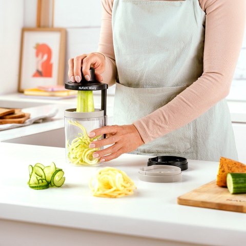 SZATKOWNICA DO WARZYW OWOCÓW Z POJEMNIKIEM SPIRALNA 3W1 MISTY 20CM NAVA 10-170-007