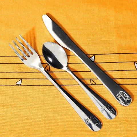 SZTUĆCE DLA DZIECI DZIECKA WIDELEC NÓŻ ŁYŻECZKA 3-ELE STALOWE PELIKAN KIDS COLLECTION 139184-P