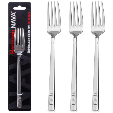 WIDELCE OBIADOWE STOŁOWE 3-ELE KOMPLET WIDELCÓW ZE STALI NIERDZEWNEJ HARMONY NAVA 10-121-051