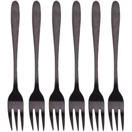 WIDELCZYKI DESEROWE DO CIASTA PRZEKĄSEK STALOWE CZARNE 6-ELE EXCELLENT HOUSEWARE 139008