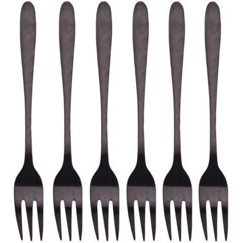 WIDELCZYKI DESEROWE DO CIASTA PRZEKĄSEK STALOWE CZARNE 6-ELE EXCELLENT HOUSEWARE 139008