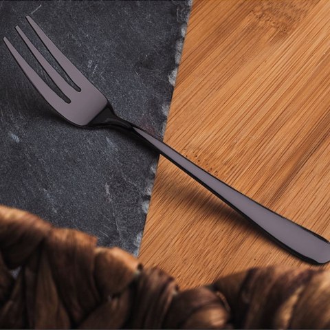 WIDELCZYKI DESEROWE DO CIASTA PRZEKĄSEK STALOWE CZARNE 6-ELE EXCELLENT HOUSEWARE 139008
