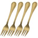 WIDELCZYKI DESEROWE DO CIASTA PRZEKĄSEK STALOWE ZŁOTE 4-ELE EXCELLENT HOUSEWARE 142362