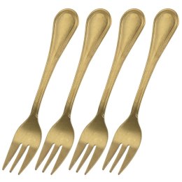 WIDELCZYKI DESEROWE DO CIASTA PRZEKĄSEK STALOWE ZŁOTE 4-ELE EXCELLENT HOUSEWARE 142362